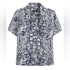 J.Crew Gamine cotton poplin shirt in mermaid floral - slightly cropped - size 6